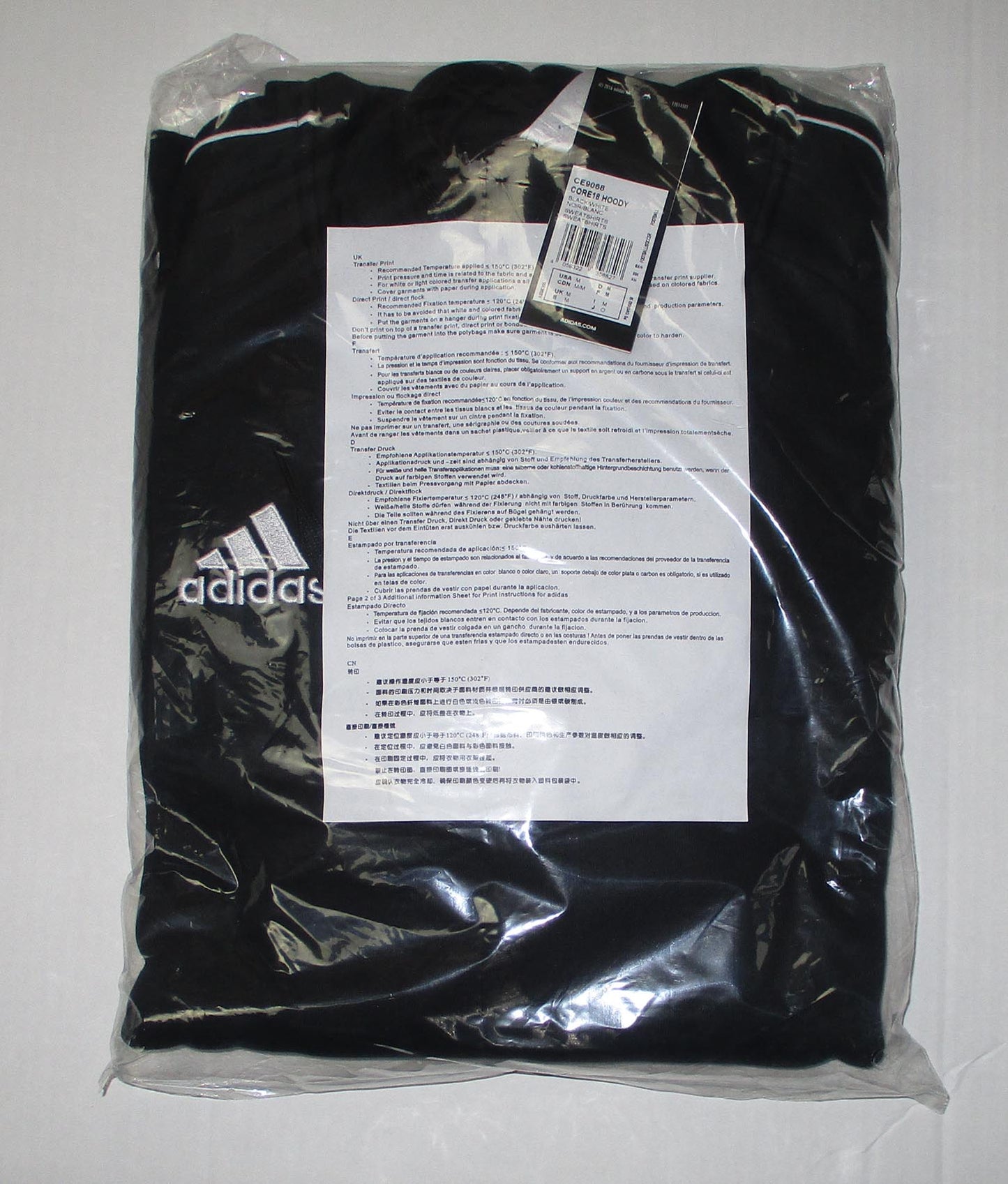 Adidas Hoody Core 18 Kapuzenpullover Sweatshirt Schwarz