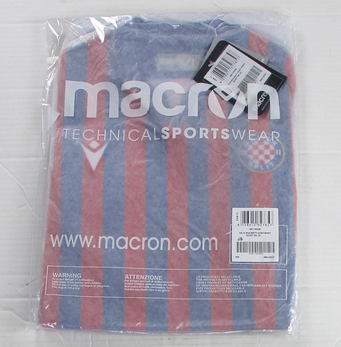 Hajduk Split Trikot 2020/21 Home Kindergröße Macron