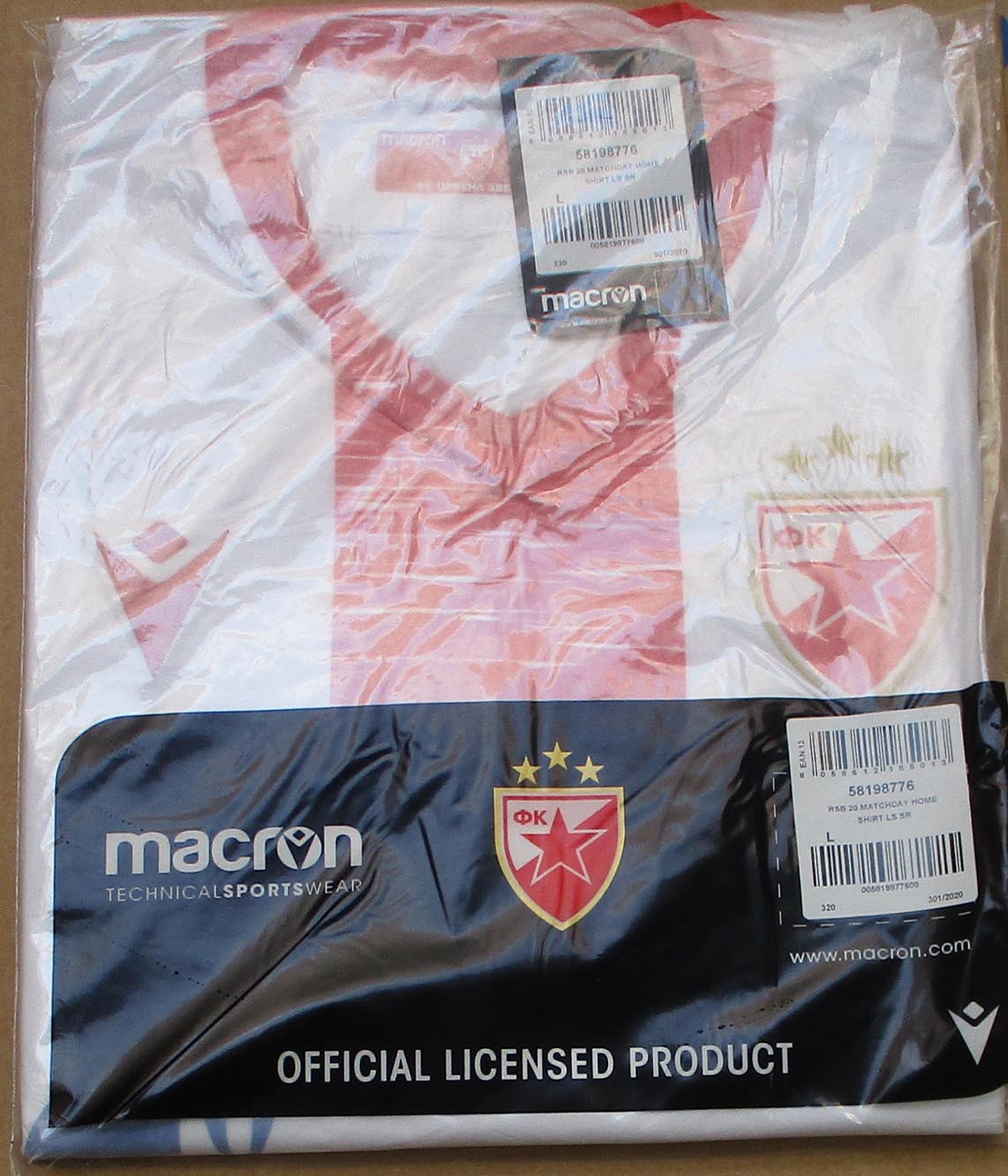 Roter Stern Belgrad Trikot Home 2020/21 Longsleeve Macron 2020/21