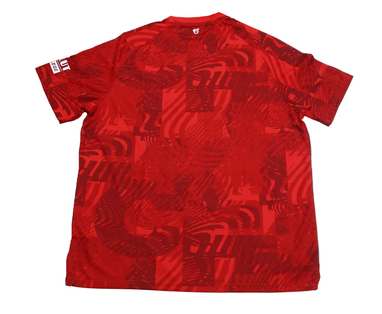 Original 1. FC Kaiserslautern Home Trikot 2024/25 von Castore in Rot, Herren XXL, neu mit Etiketten und eingesticktem Vereinswappen. Rückseite.