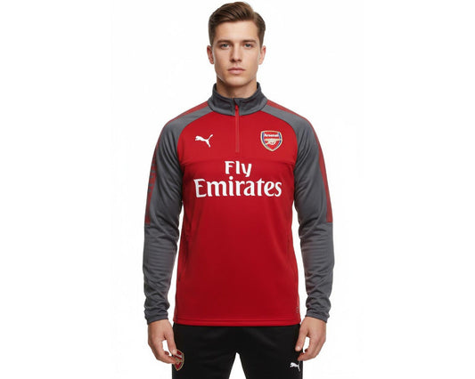 Arsenal London Training Top 2017 2018 Puma Sweatshirt mit Vereinswappen und 1/4 Zip