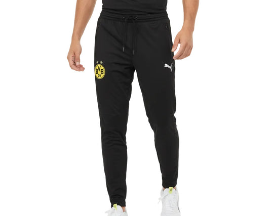 Borussia Dortmund Trainingshose schwarz Puma 2018/19 mit BVB Vereinswappen und Reißverschlusstaschen