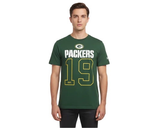 Green Bay Packers T-Shirt Herren New Era NFL Fan Shirt aus Baumwolle mit Logo Siebdruck