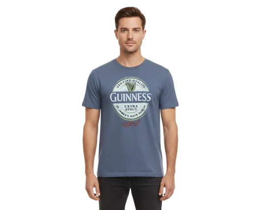 Guinness Herren T-Shirt Poetic Brands Schwarz oder Grau mit Siebdruck Logo XL XXL