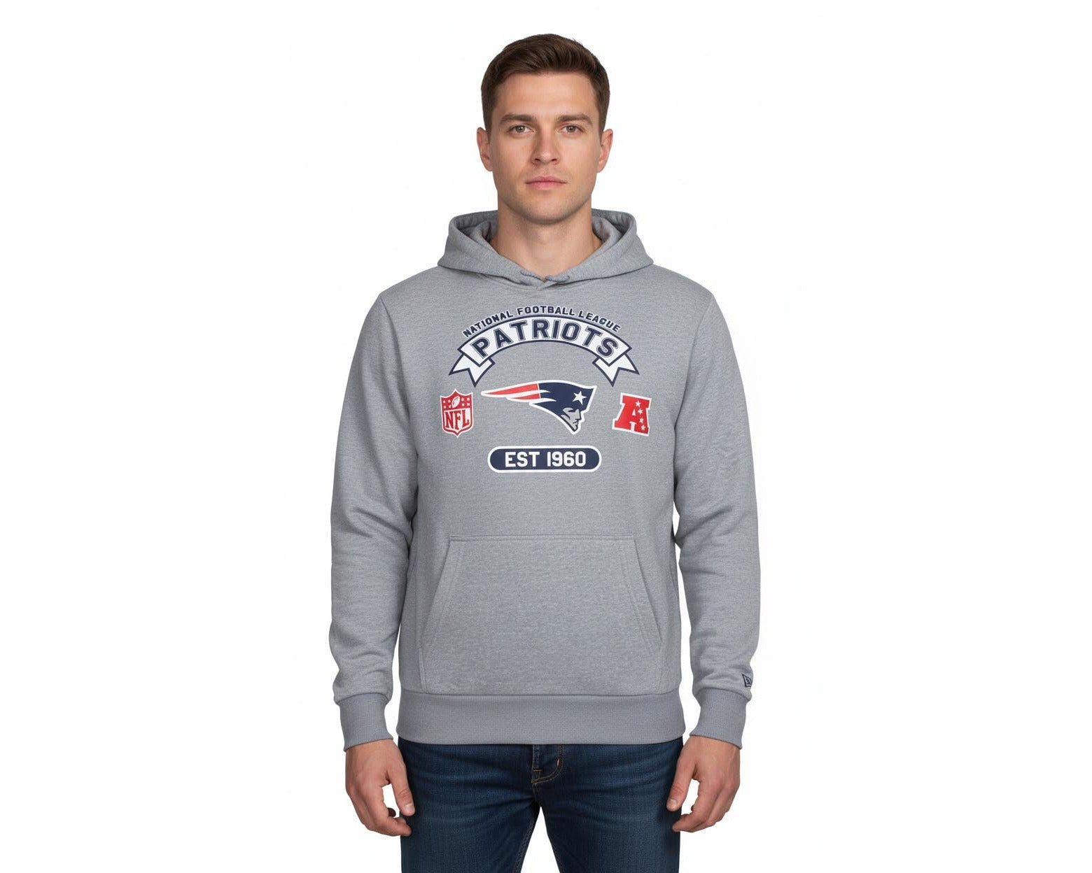 ew England Patriots Hoodie Herren von New Era, NFL Kapuzenpullover, mit Vereinslogo