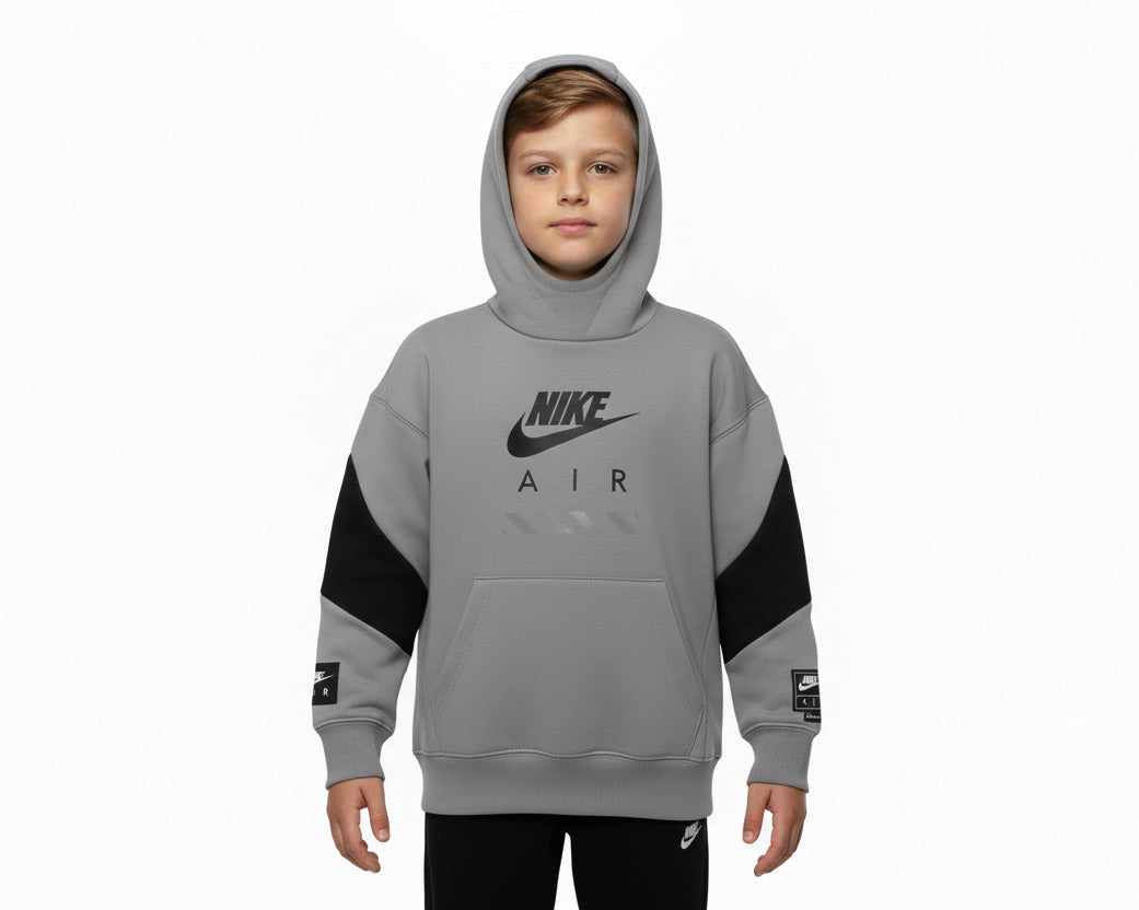 Nike Air Kinder Hoodie Oversized Kapuzenpullover aus Baumwolle mit Känguruhtasche