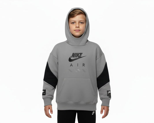 Nike Air Kinder Hoodie Oversized Kapuzenpullover aus Baumwolle mit Känguruhtasche