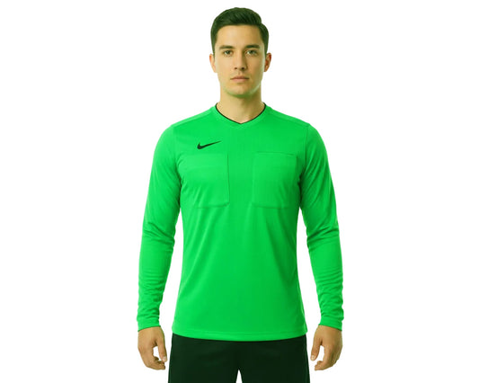 Grünes Schiedsrichter Trikot Langarm Herren XL mit Brusttaschen und gesticktem Logo