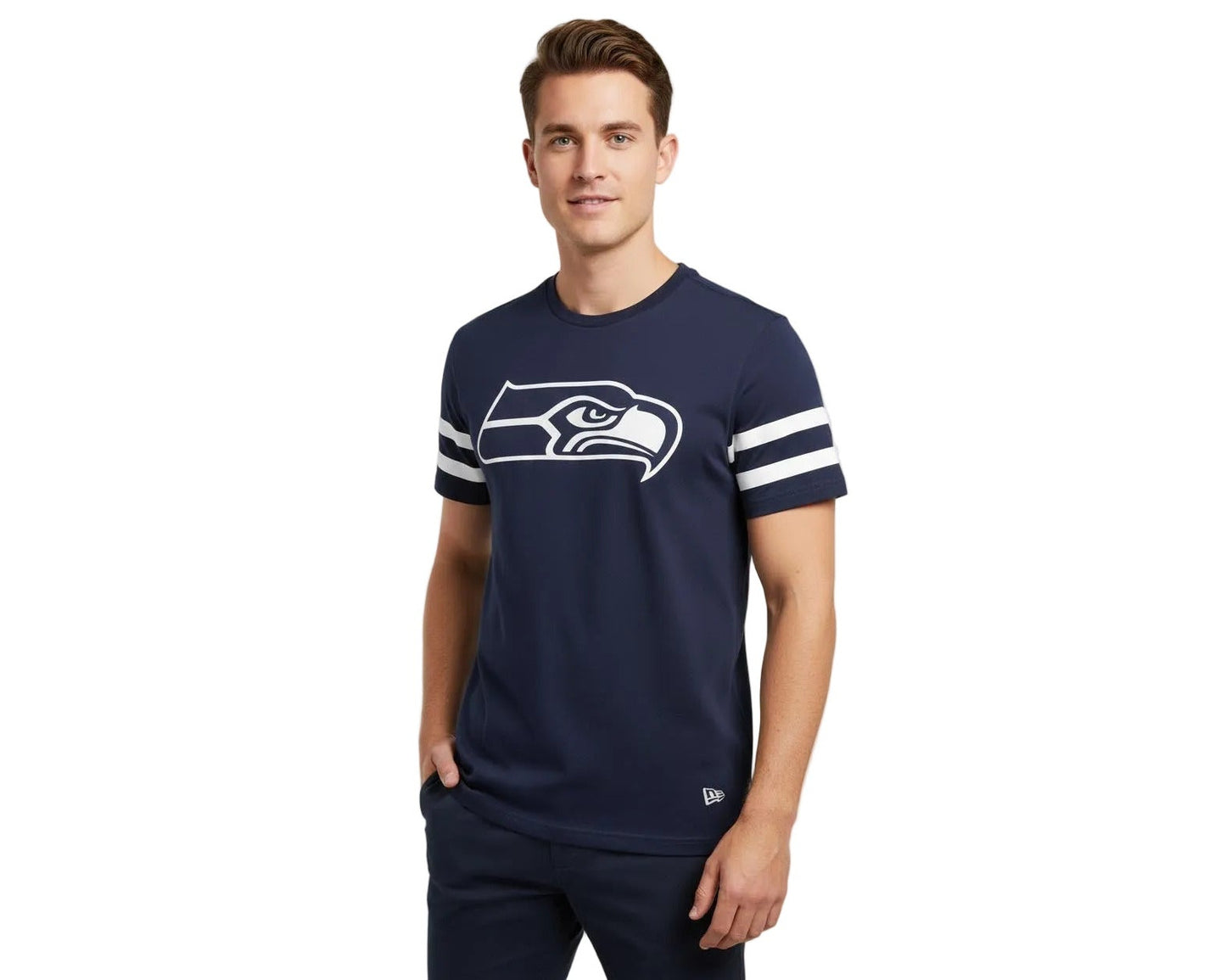 Seattle Seahawks T-Shirt Herren New Era NFL Fan Shirt aus Baumwolle mit Logo Siebdruck