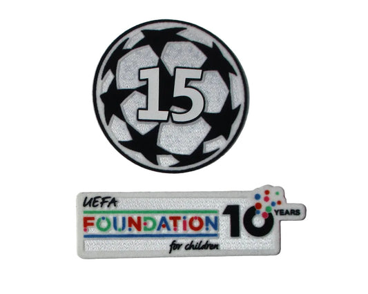 UEFA Champions League Logo Flock Foundation Badge Real Madrid Set 2025-26 offizieller Sporting ID Ärmelpatch getragen von Real Madrid