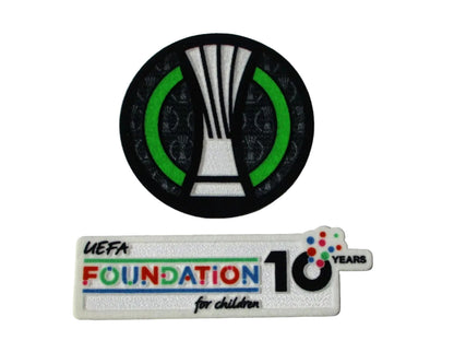 UEFA Europa Conference League Logo Foundation Flock Patch 2025/26 offizieller Trikot-Ärmelpatch von Sporting ID