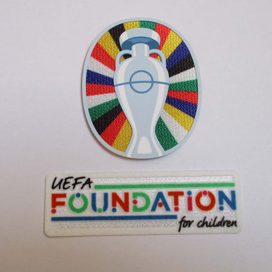 UEFA Europameisterschaft EURO 2024 Logo Flock Foundation Set offizieller Turnier-Patch von Sporting ID für Fußballtrikots