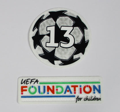 UEFA Champions League Logo Flock Foundation Badge of Honour 13 Set 2021-24