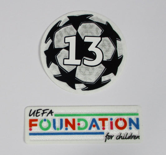UEFA Champions League Logo Flock Foundation Badge of Honour 13 Set 2021-24