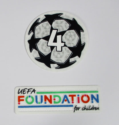 UEFA Champions League Logo Flock Foundation Badge of Honour 4 Set 2021-24