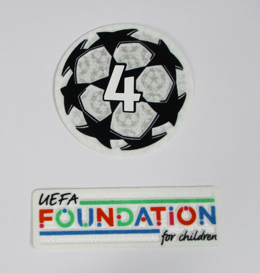 UEFA Champions League Logo Flock Foundation Badge of Honour 4 Set 2021-24