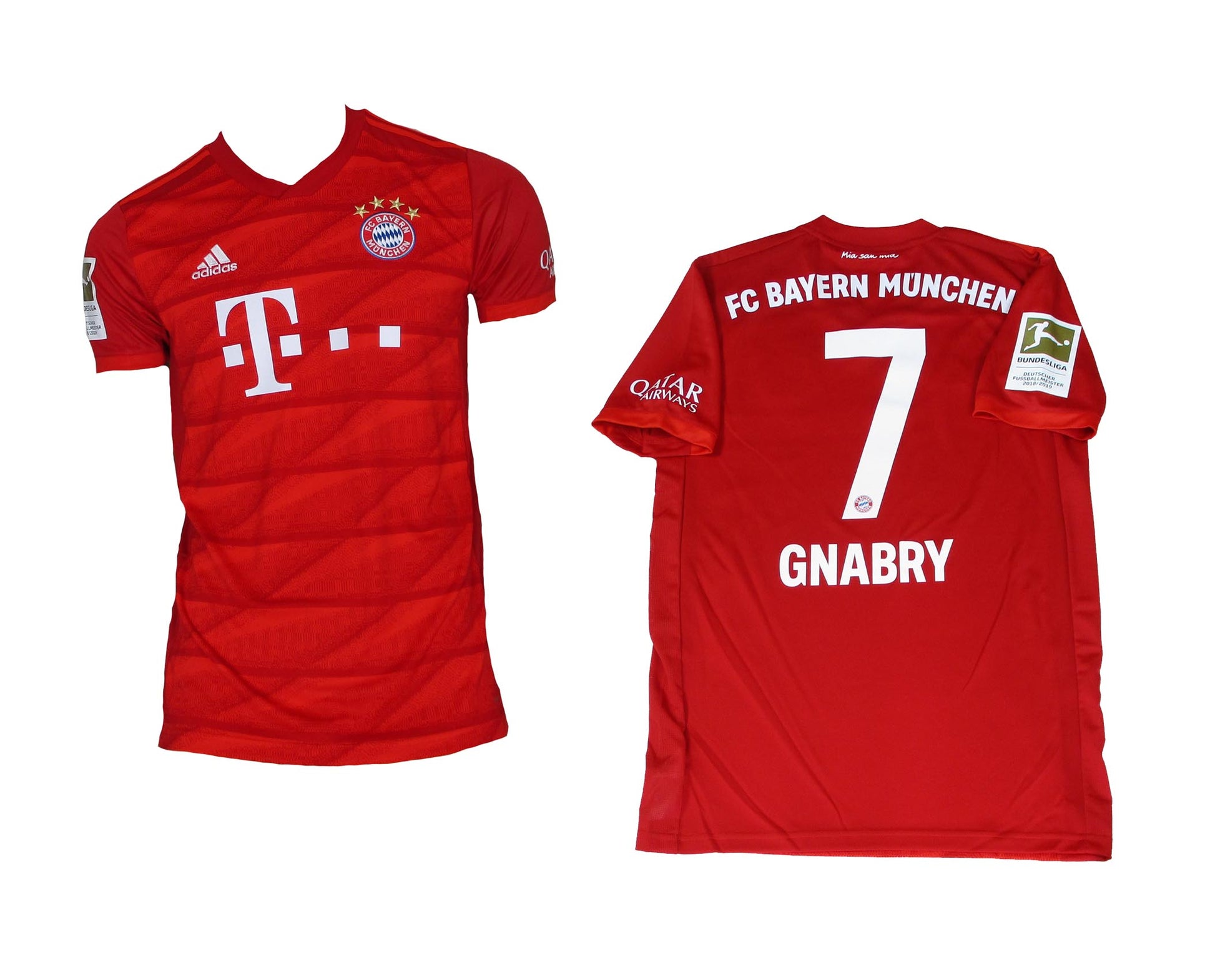 „FC Bayern München Trikot Home 2019/20 Adidas Serge Gnabry Nummer 7 Vorder- und Rückansicht