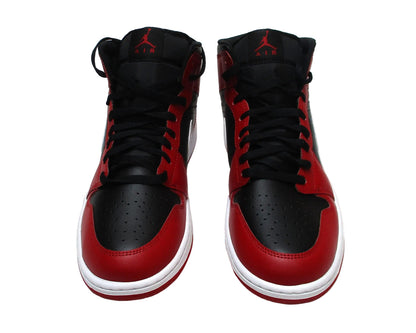 Air Jordan 1 Mid Sneaker Black White Gym Red Nike DQ8426 061 von Vorne.