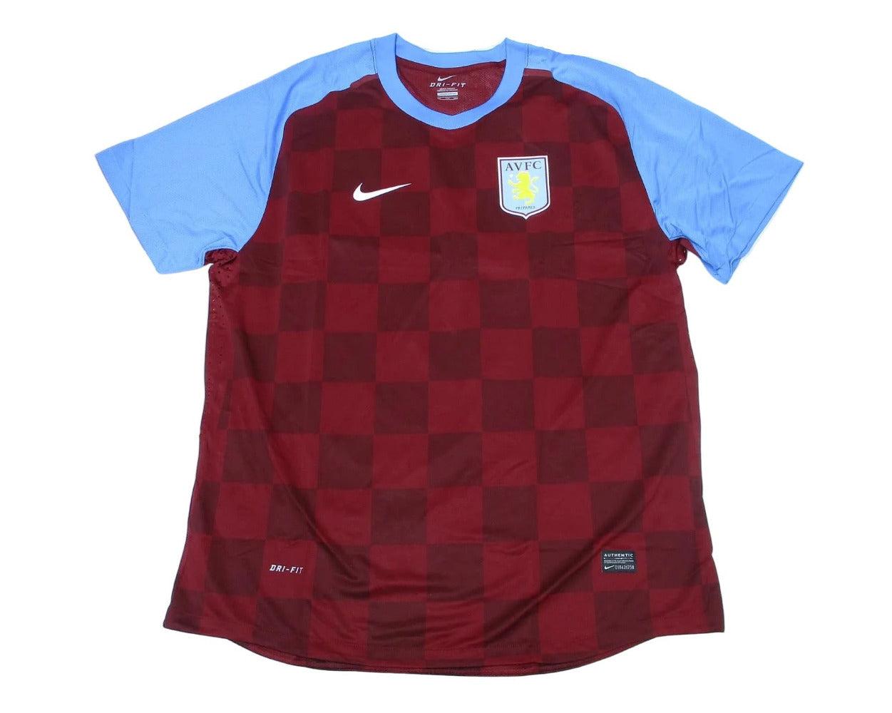 Aston Villa Player Issue Heimtrikot 2008/09 von Nike ohne Sponsor. Original Spielertrikot Vintage Premier League. Herrentrikot in XXL Vorderansicht.