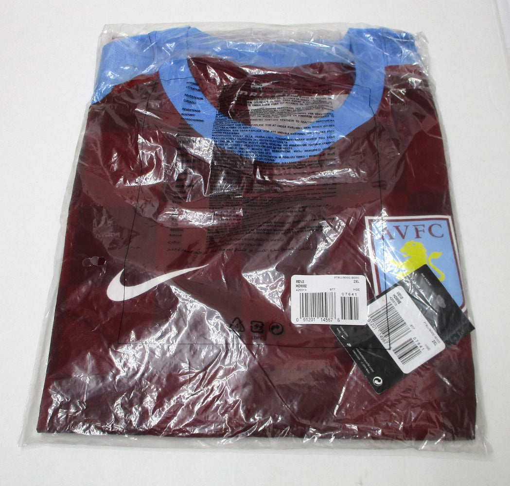 Aston Villa Player Issue Heimtrikot 2008/09 von Nike ohne Sponsor. Original Spielertrikot Vintage Premier League. Herrentrikot in XXL Originalverpackung.