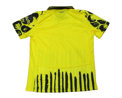 Gelbes Borussia Dortmund BVB Kinder Kidsuper Puma 2025. Als reduziertes Angebot günstig kaufen. Kindermodel. Rückseite.