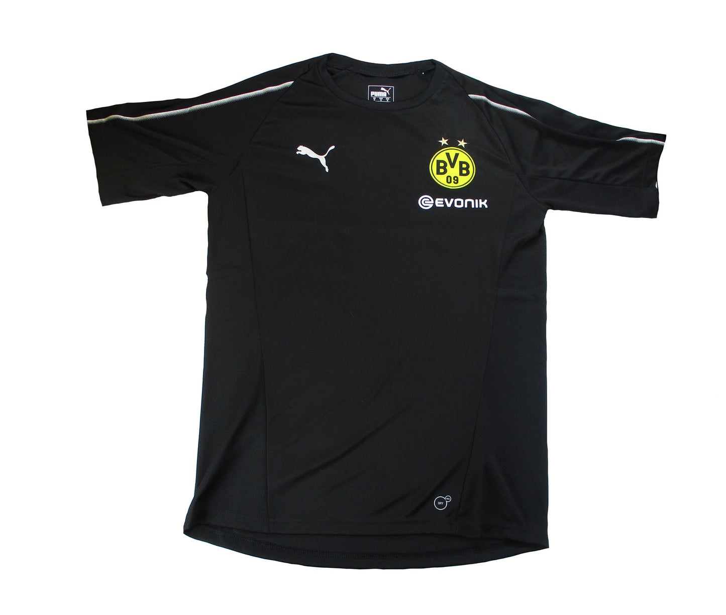 Schwarz-Silber Borussia Dortmund BVB Trainingstrikot Puma . Als reduziertes Angebot günstig kaufen. Flach Vorderseite.