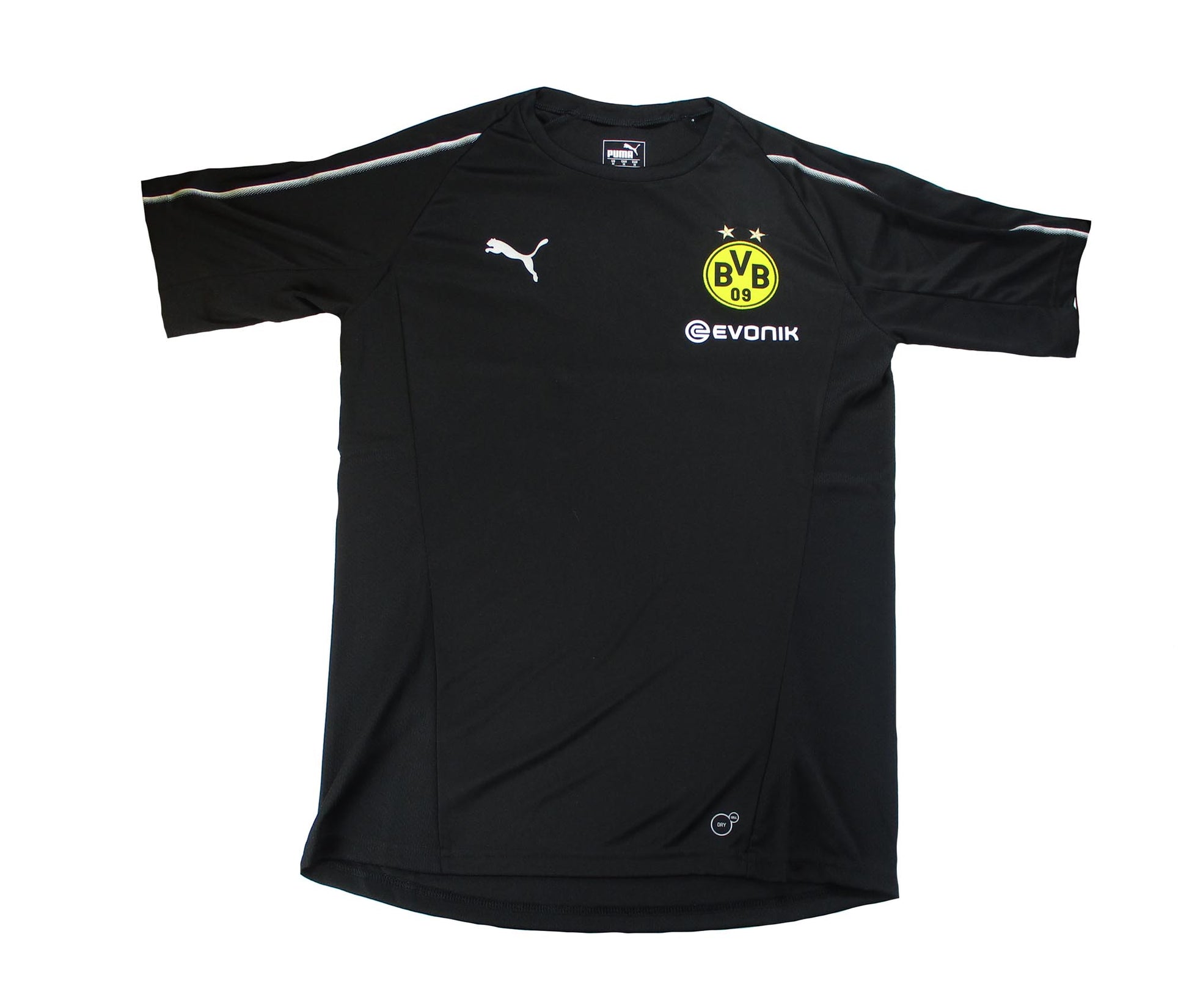 Schwarz-Silber Borussia Dortmund BVB Trainingstrikot Puma . Als reduziertes Angebot günstig kaufen. Flach Vorderseite.