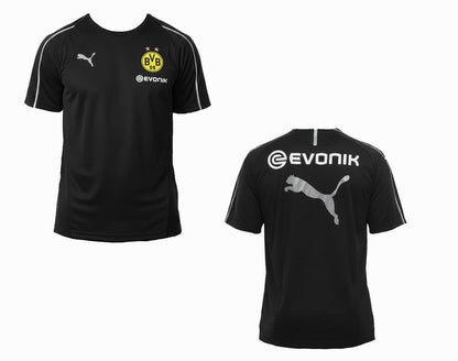 Schwarz-Silber Borussia Dortmund BVB Trainingstrikot Puma . Als reduziertes Angebot günstig kaufen. Vorder- und Rückseite.
