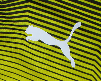 Puma Borussia Dortmund Kinder Trainingstrikot Graphic aus der Saison 2018/19 in Schwarz-Gelb mit gesticktem BVB Wappen. Herstellerlogo.
