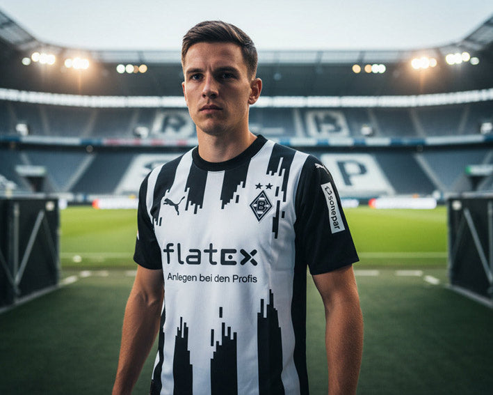 Borussia Mönchengladbach Trikot 2023/24 Third Puma in Stadion-Atmosphäre getragen für authentisches Fußballgefühl