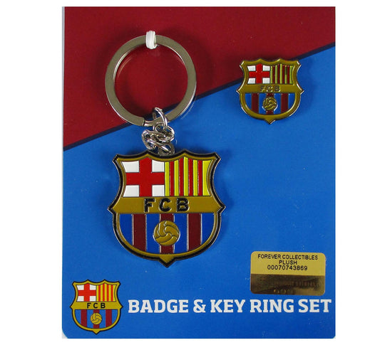 FC Barcelona Schlüsselanhänger und Anstecker Set – offizielles Merchandise