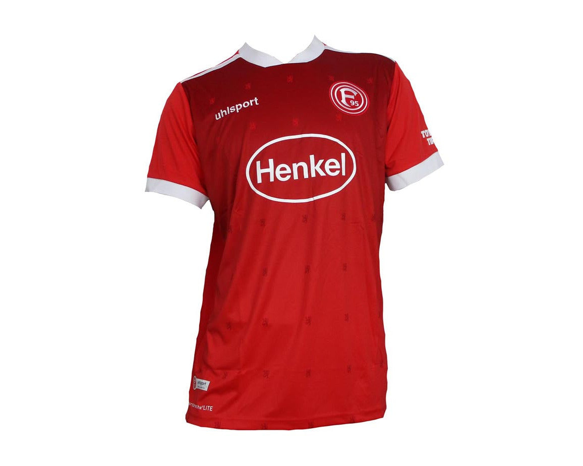 Rotes offizielles Fortuna Düsseldorf Heimtrikot 2020/21 von Uhlsport in Herrengröße