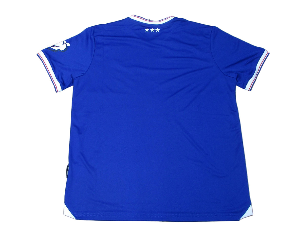 Offizielles Umbro Ipswich Town Heimtrikot der Aufstiegssaison 2025/26 für Herren in traditionellem Blau mit weißen Akzenten, eingesticktem Vereinswappen und Herstellerlogo – Neu mit Etikett. Rückseite.