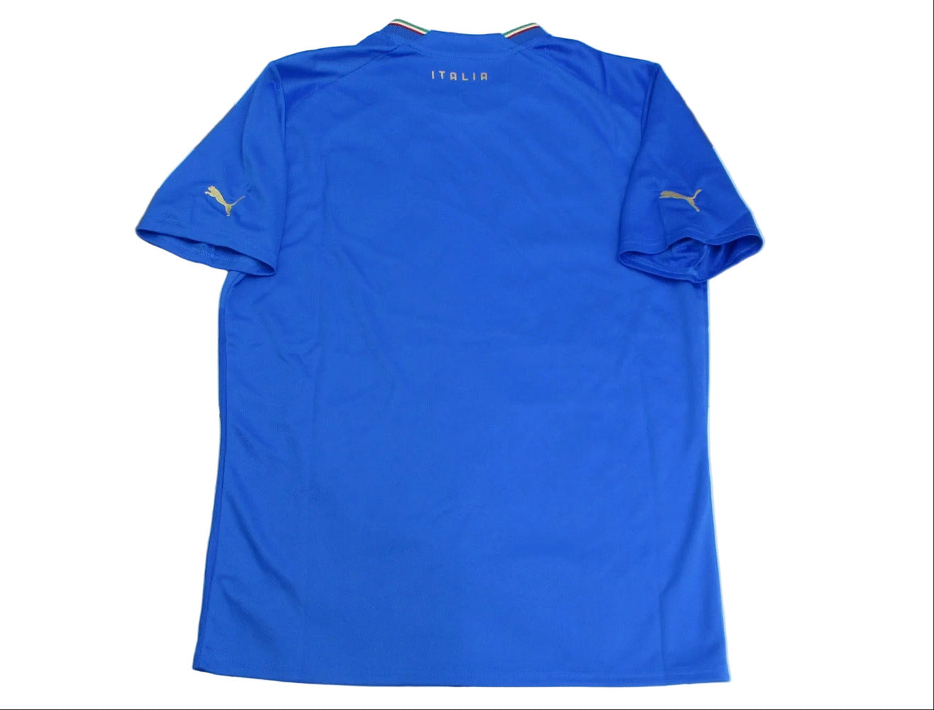 Italien Trikot Home 2022/23 Puma Kinder -  originales Heimtrikot der italienischen Fußballnationalmannschaft mit eingesticktem Wappen. Rückseite.