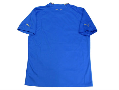 Italien Trikot Home 2022/23 Puma Kinder -  originales Heimtrikot der italienischen Fußballnationalmannschaft mit eingesticktem Wappen. Rückseite.