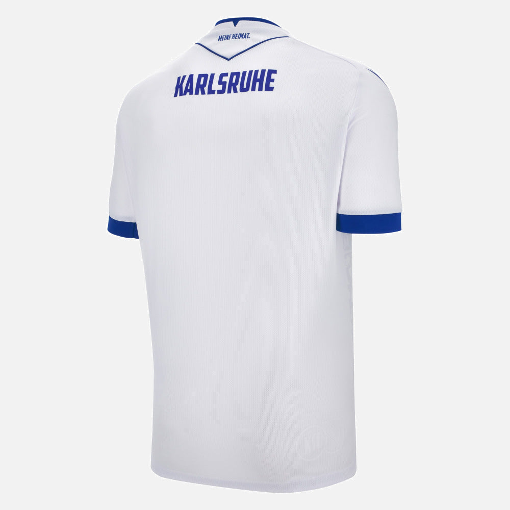 Karlsruhe Trikot Away von Macron aus der Saison 2025/26. Offizielles Fußballtrikot in Herrengröße. Rückenansicht.