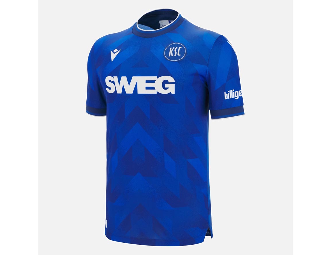 Karlsruhe Home Trikot von Macron Saison 2025/26. Offizielles Fußballtrikot in Herrengröße.