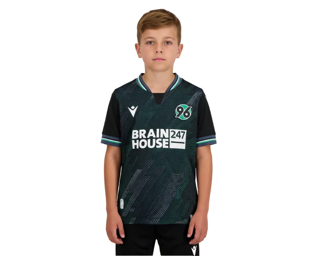 Hannover 96 Trikot 2022/23 Away Kindergröße JXS/4XS Macron, offizielles Fußballtrikot für Kinder