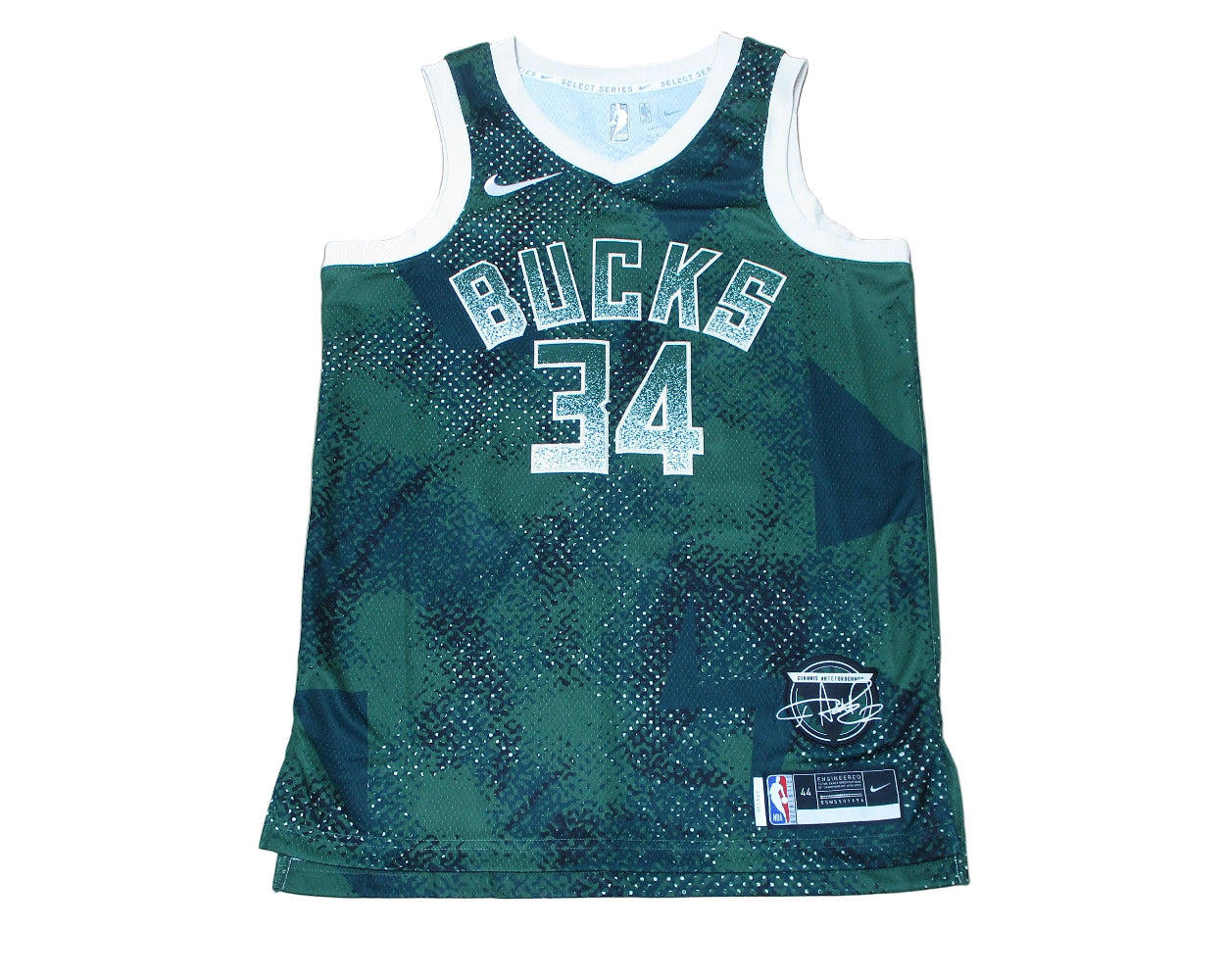 Milwaukee Bucks Giannis Antetokounmpo Select Series Basketball Trikot HJ4065-323 vorne. Trikot in Herrengröße M von Nike.