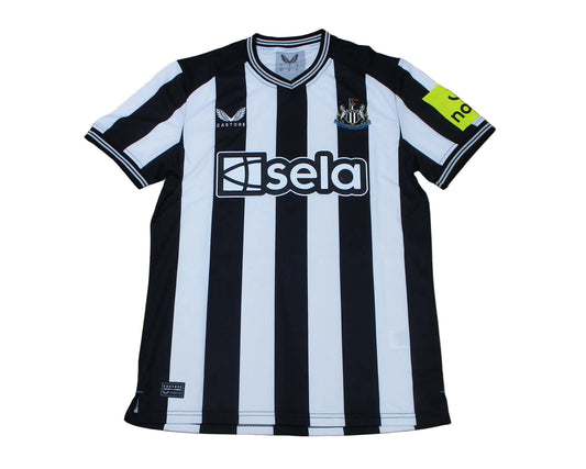 Offizielles Castore Newcastle United Heimtrikot der Premier League Saison 2023/24 in Schwarz-Weiß mit gesticktem Vereinswappen für Herren – Neu mit Etikett.
