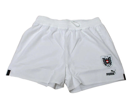 Österreich Nationalmannschaft Player Shorts Home 2022 2023 Puma Weiß Damen Fußballshorts mit Österreich Wappen Original Neu. 