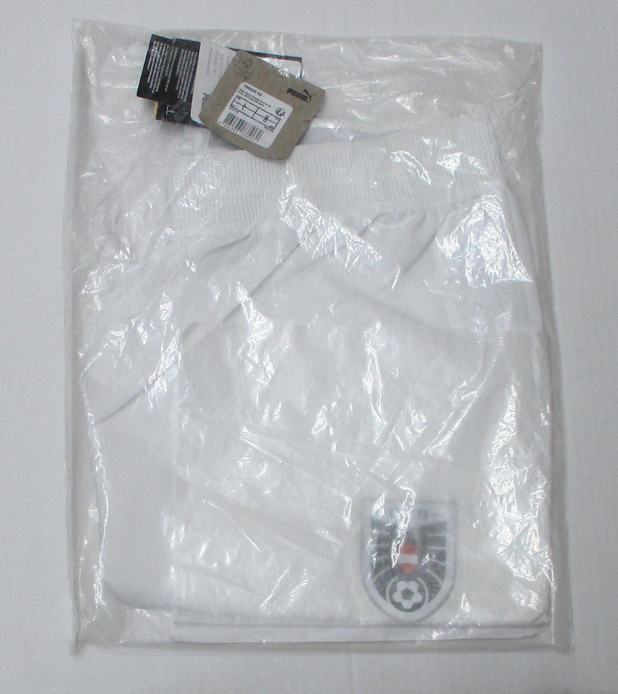 Österreich Nationalmannschaft Player Shorts Home 2022 2023 Puma Weiß Damen Fußballshorts mit Österreich Wappen Original Neu. Originalverpackung.
