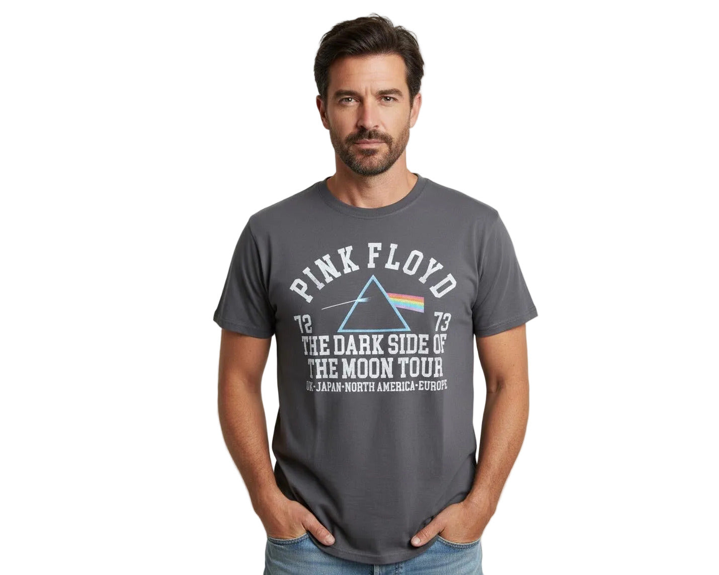 Pink Floyd T-Shirt – The Dark Side of the Moon Tour | Offizielles Band-Merchandise. Mit Model.