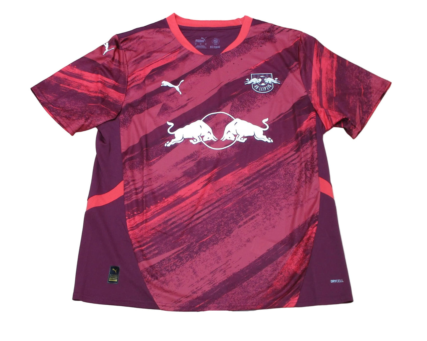 Offizielles Puma RB Leipzig Auswärtstrikot der Saison 2024/25 für Herren, aufgummiertem Vereinswappen und Puma-Logo – Neu mit Etikett.