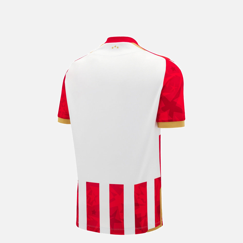 Roter Stern Belgrad Kinder Trikot Home 2024/25 Macron. Offizielles Fußballtrikot in Kindergröße. Rückansicht.