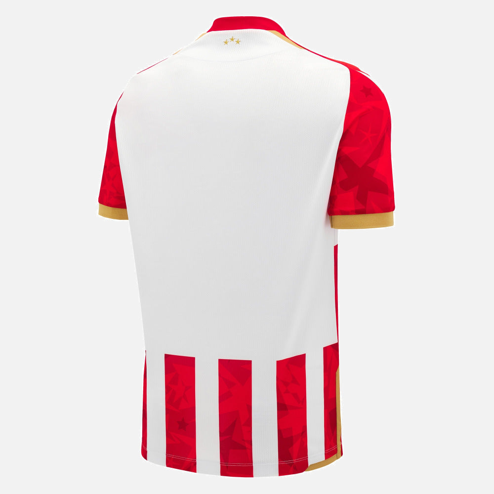Roter Stern Belgrad Trikot Home 2024/25 Macron. Offizielles Fußballtrikot in Herrengröße. Rückseite.