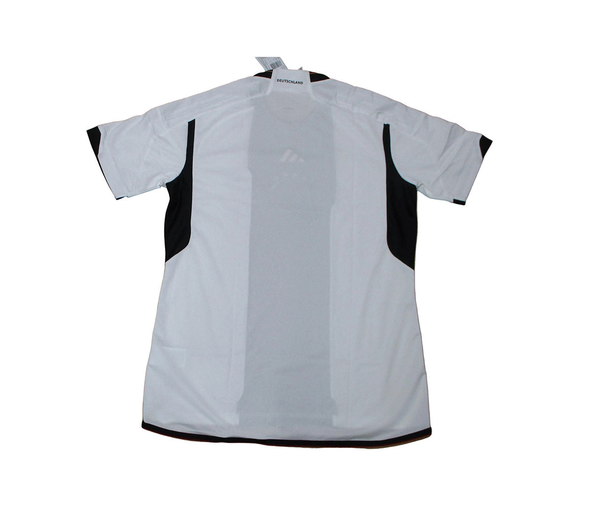 Rückseite weißes Deutschland  DFB Heimtrikot 2022/23 von Adidas als reduziertes Angebot günstig kaufen.