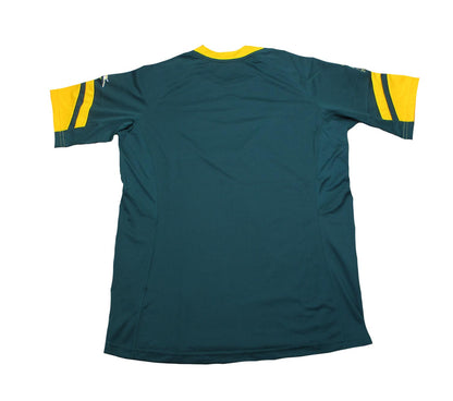 Rückseite des Südafrika Rugby Trikot Asics Springboks Herren Original WM Trikot grün gold eingestickt, Angebot günstig kaufen.