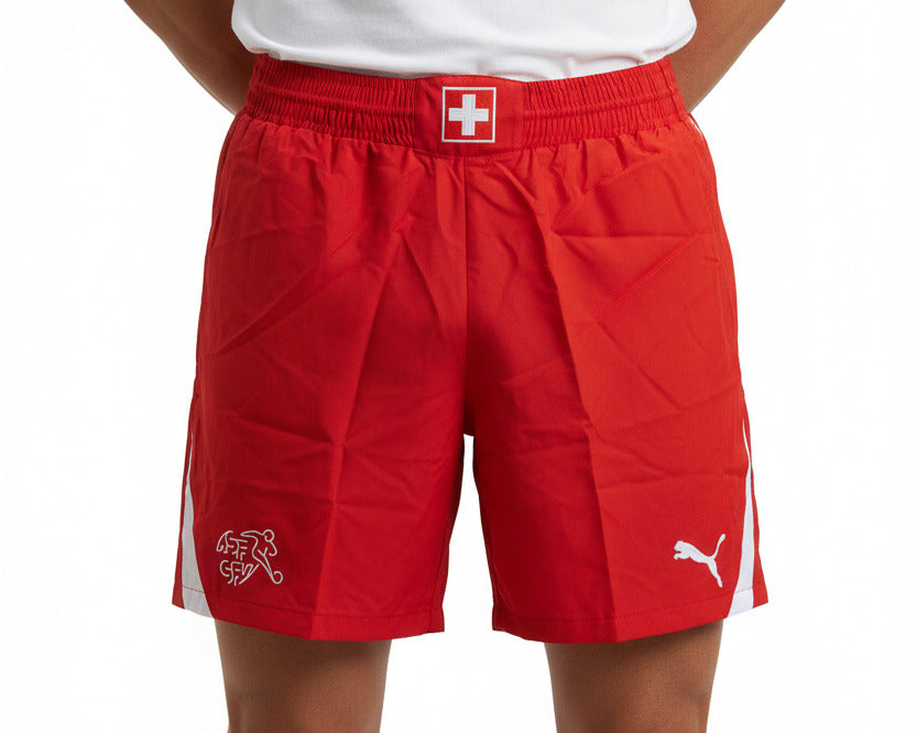 Schweiz Nationalmannschaft Home Shorts 2010 2011 Puma Herren mit gesticktem Schweiz Wappen und Puma Logo neu mit Etiketten