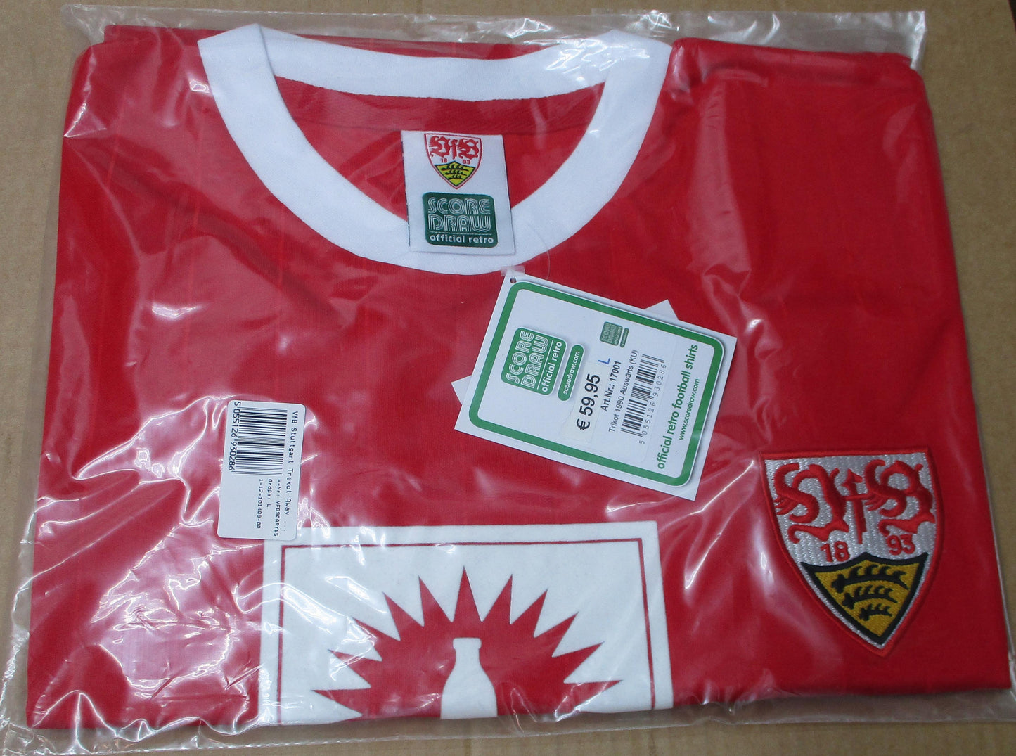 VFB Stuttgart Retro Trikot Away 1990 Score Draw